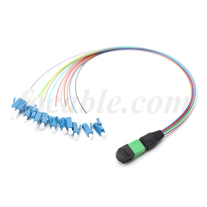 MPO Male to LC UPC Fan Out Cable 12Fibers SM 0.9mm