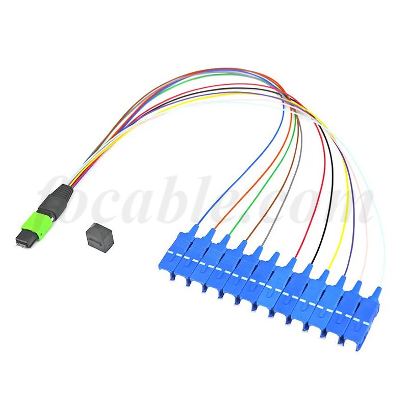 MPO Male to SC UPC Fan Out Cable 12 Fibers SM 0.9mm