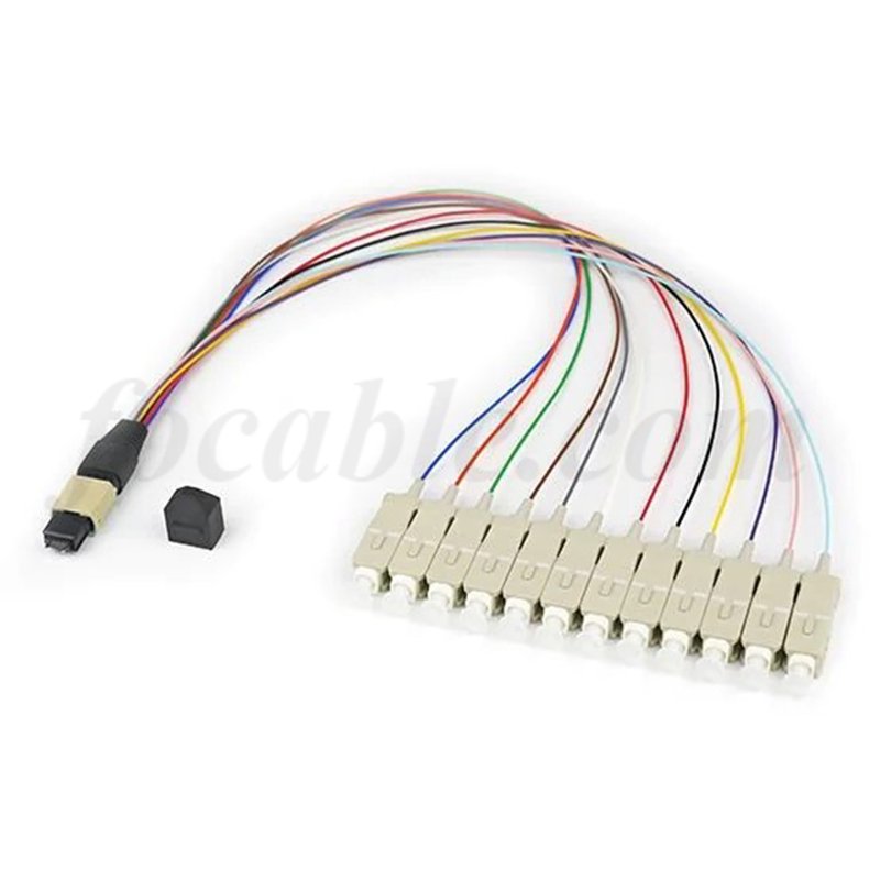 MPO Male to SC Fan Out Cable 12 Fibers MM 0.9mm